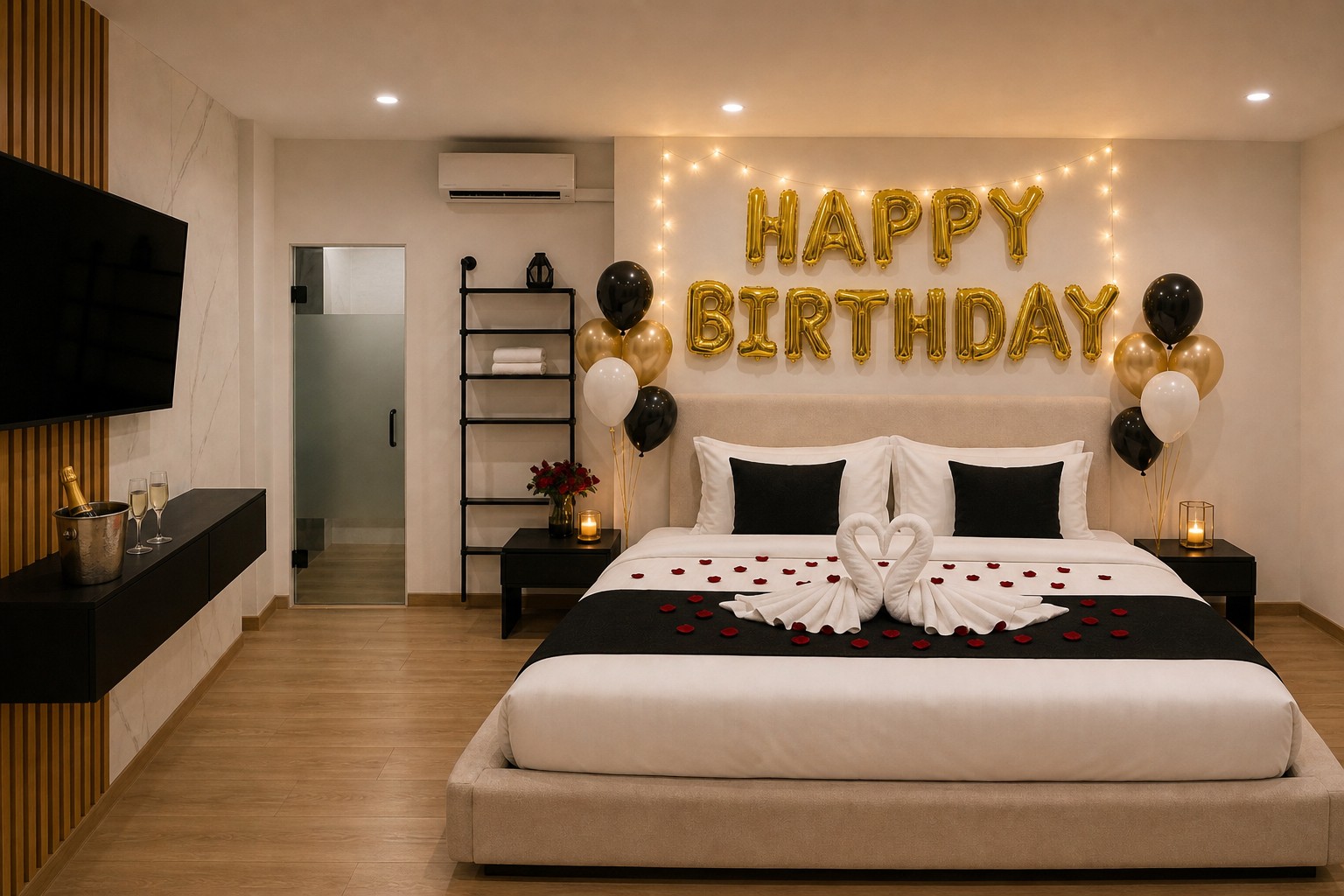 Hive Birthday Celebration Special for couples — TT$2000 for one night with décor, spa massage, and brunch box